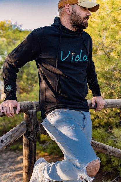 Sudadera UNISEX con capucha y cuello "VIDA"