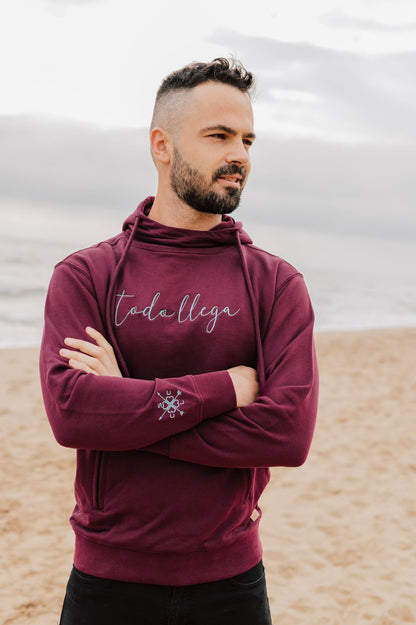 Sudadera UNISEX con capucha y cuello "Todo llega"