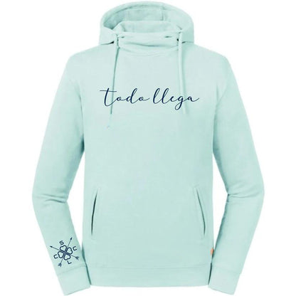 Sudadera UNISEX con capucha y cuello "Todo llega"