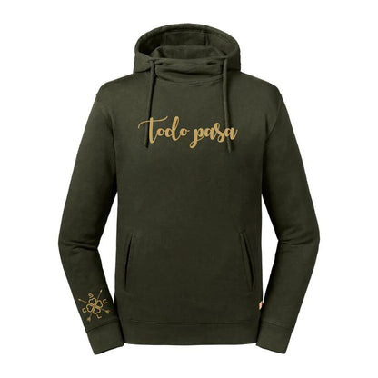 Sudadera UNISEX con capucha y cuello "Todo pasa"