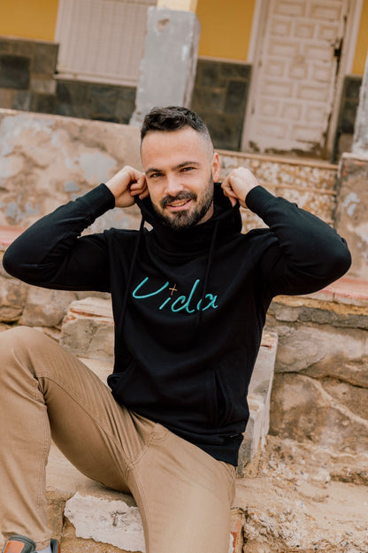 Sudadera UNISEX con capucha y cuello "VIDA"